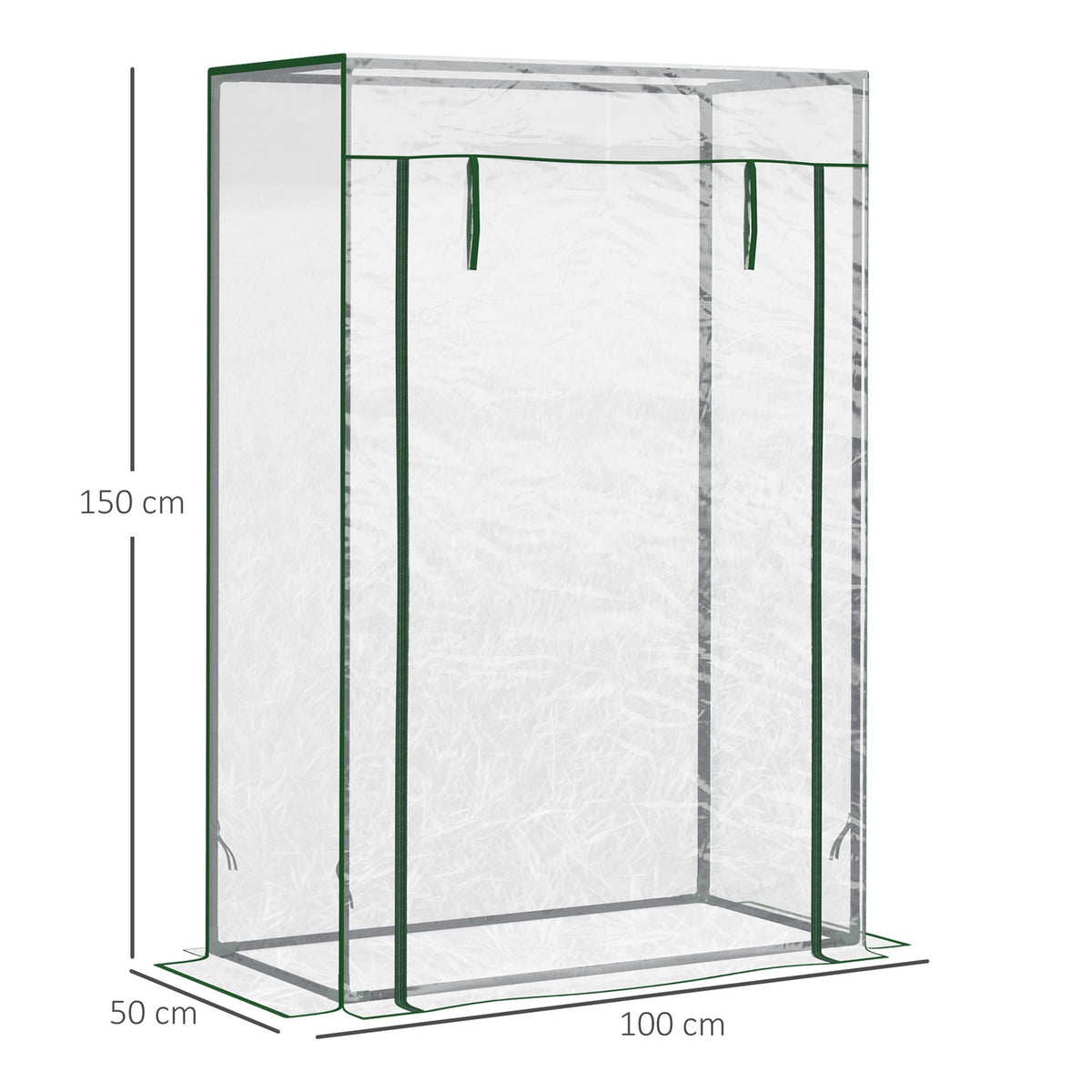 Greenhouse Tomato House Cold Frame With Roll Up Door Steel Plastic Transparent 100X50X150Cm