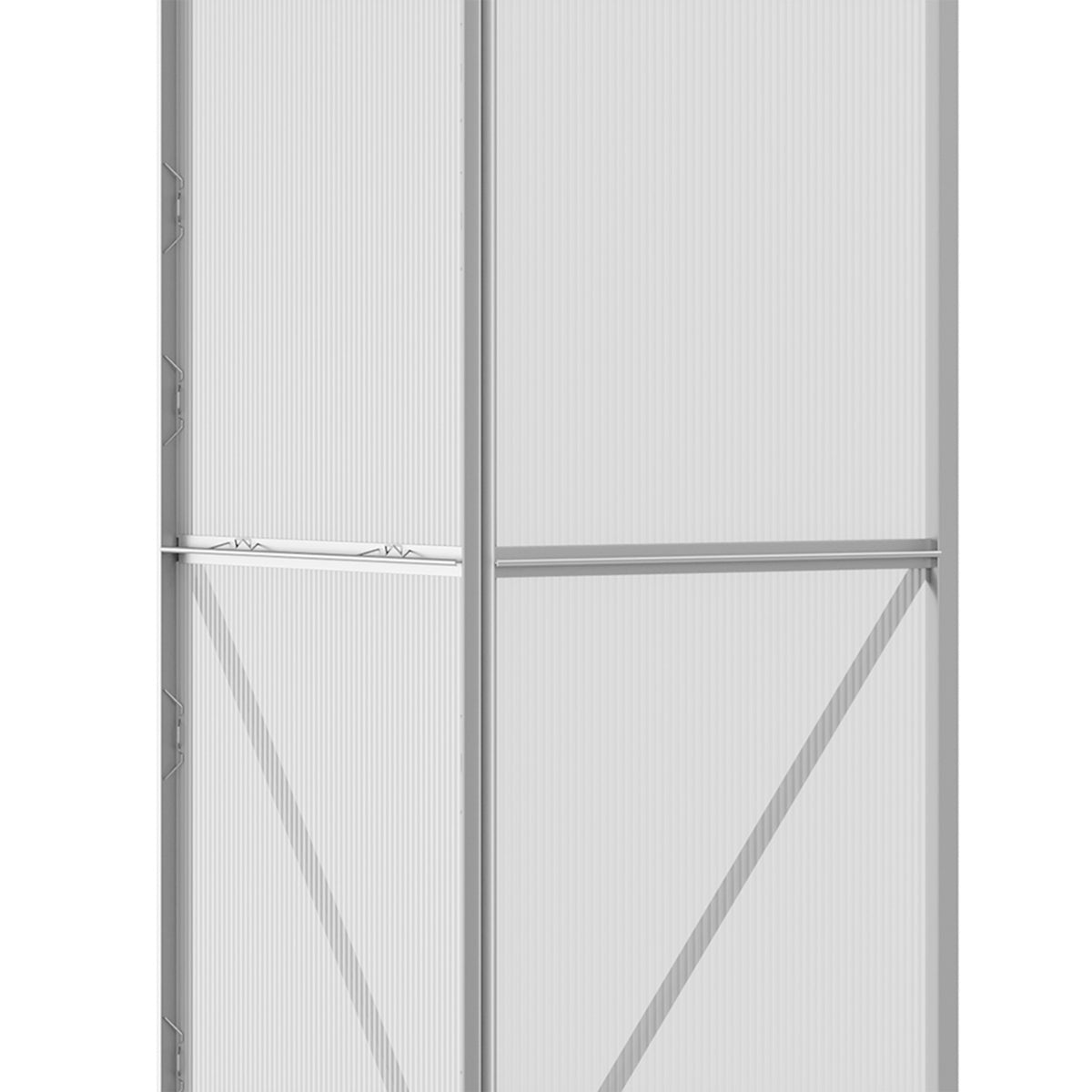 Greenhouse Tomato House Greenhouse with Sliding Door and Hinged Roof Windows Made of Polycarbonate and Aluminum Silver 192 x 68 x 196 cm for Garden Care