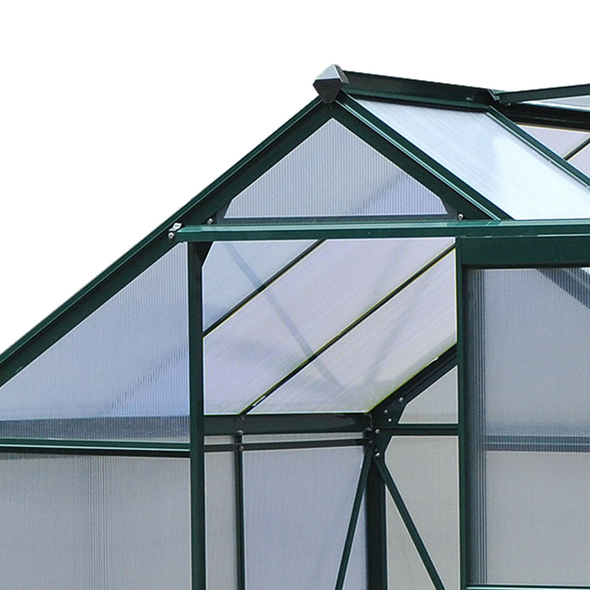 Greenhouse With Aluminum Frame Greenhouse With Skylight, Door, Foundation, Walk-In, Weather-Resistant, 190X192X201Cm