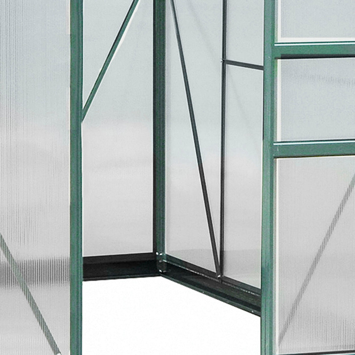 Greenhouse With Aluminum Frame Greenhouse With Skylight, Door, Foundation, Walk-In, Weather-Resistant, 190X252X201Cm