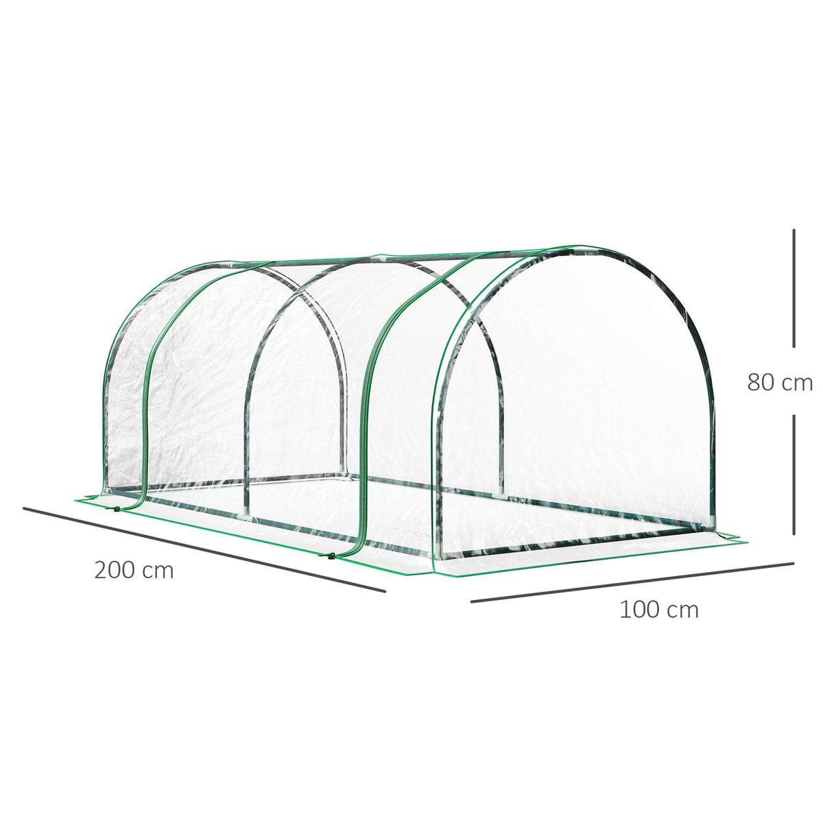 Greenhouse With Door, Cold Frame, Plant Raising, Steel Pvc, 200X100X80Cm