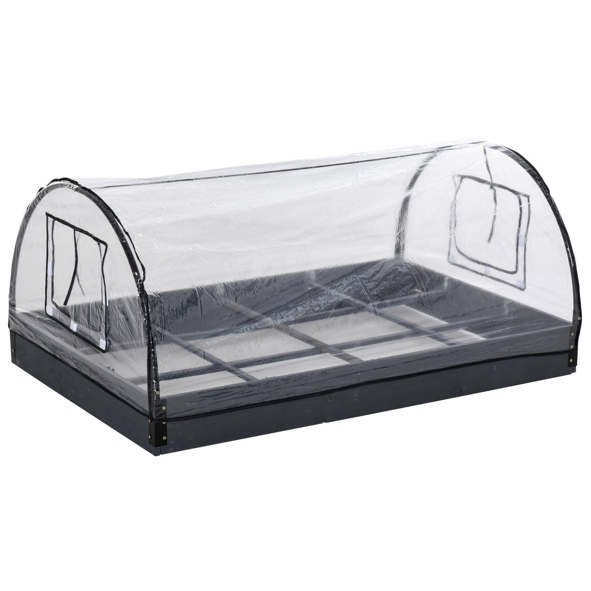 Greenhouse With Window, 12 Grids, For Tomatoes, Cold Frame Made Of Pvc & Steel, Transparent, 120X79X53Cm