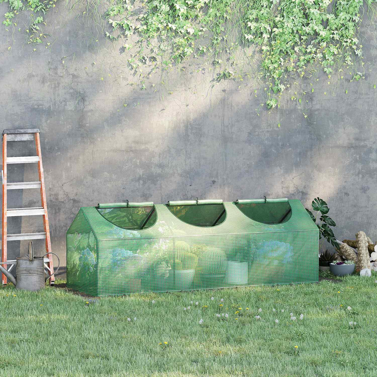 Greenhouse With Window, Pe Greenhouse, Tomato House, Cold Frame, 180X60X60Cm, Green
