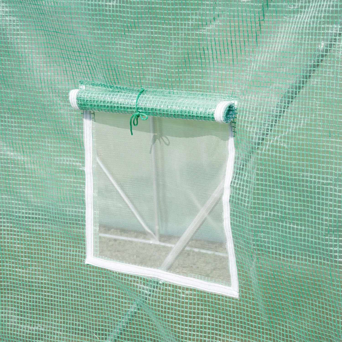 Greenhouse approx. 6 x 3 x 2 m film greenhouse with 8 windows, roller door, roll-up side walls, UV-resistant film tunnel, winterproof tomato house with ground anchor, green