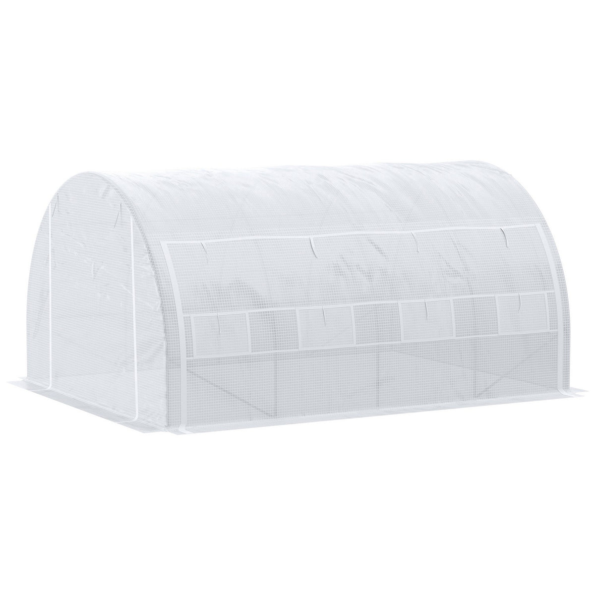 Greenhouse film greenhouse 3.97 x 3.02 x 2 m with UV protection, windproof tomato house with steel side door in white