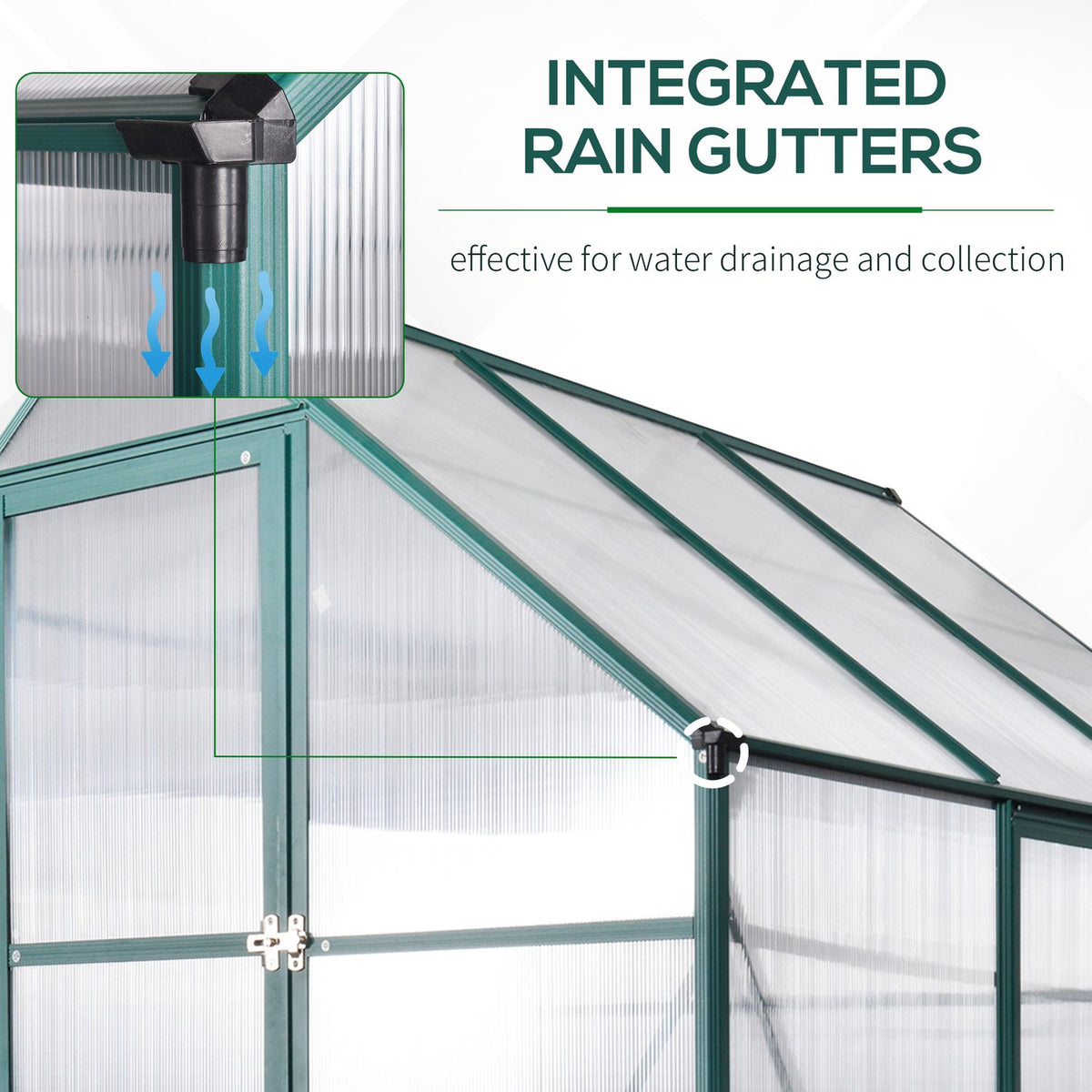 Greenhouse for the garden, versatile as a greenhouse, tomato house, cold frame and plant house, aluminum, transparent + green