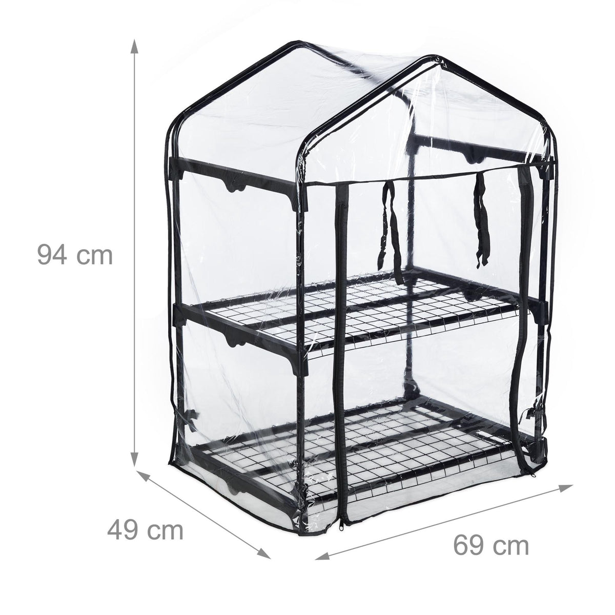 Greenhouse with 2 shelves