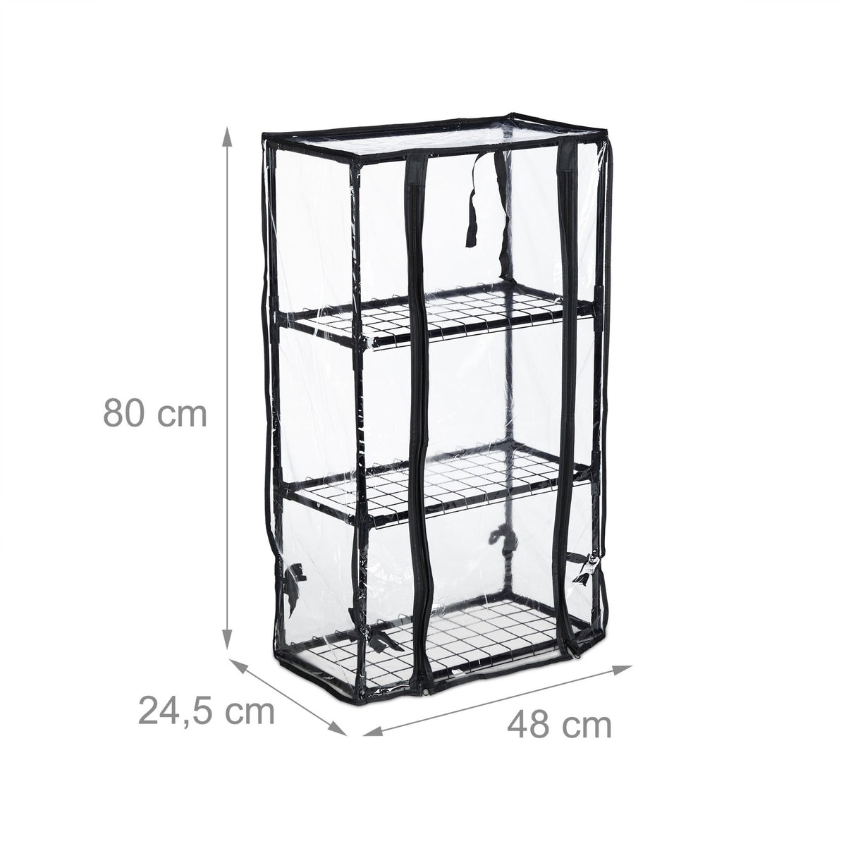 Greenhouse with 3 shelves for balcony