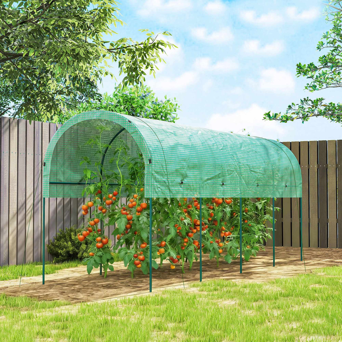 Greenhouse with Arch Roof, 400x120x170 cm, Steel Frame