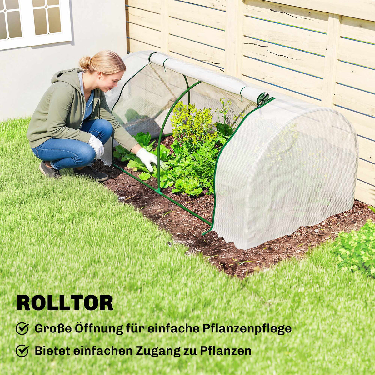 Greenhouse with PE Mesh Cover, Steel Frame, 200x100x80 cm