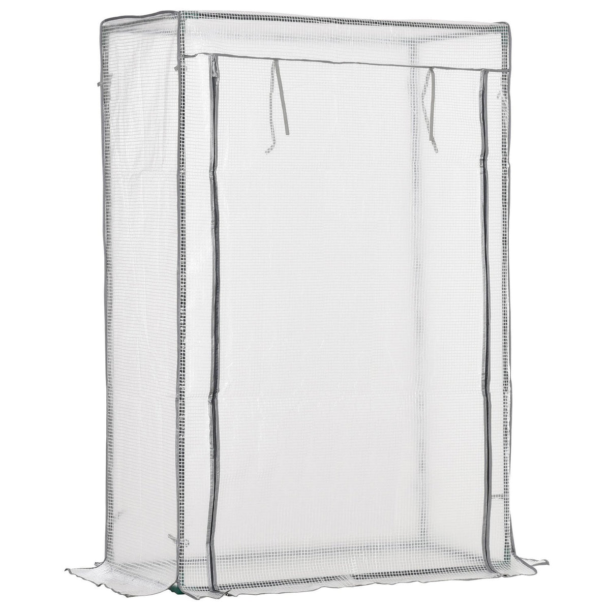 Greenhouse with PE grid film, door, winterproof steel film greenhouse, greenhouse for balcony, garden, tomato house 101 x 50 x 150 cm, tomato greenhouse for tomatoes, vegetables, flowers, white