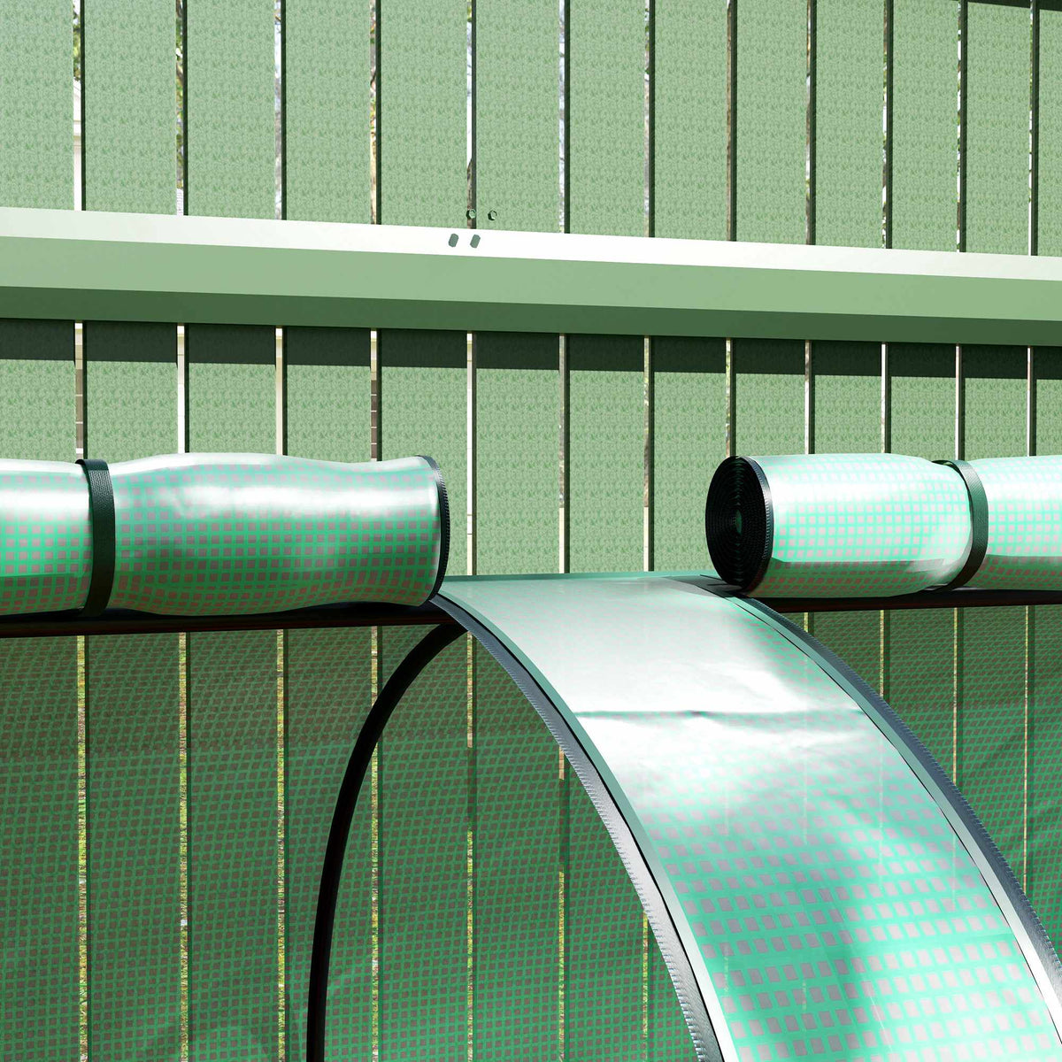 Greenhouse with Roll-Up Zipper Doors, 350 x 100 x 80 cm