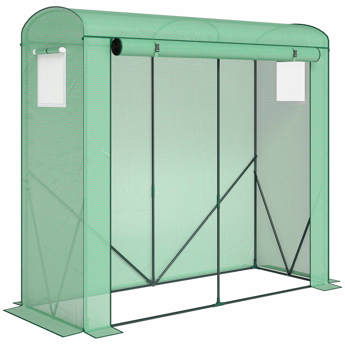 Greenhouse with Steel Frame and PE Cover, 200x75x188 cm