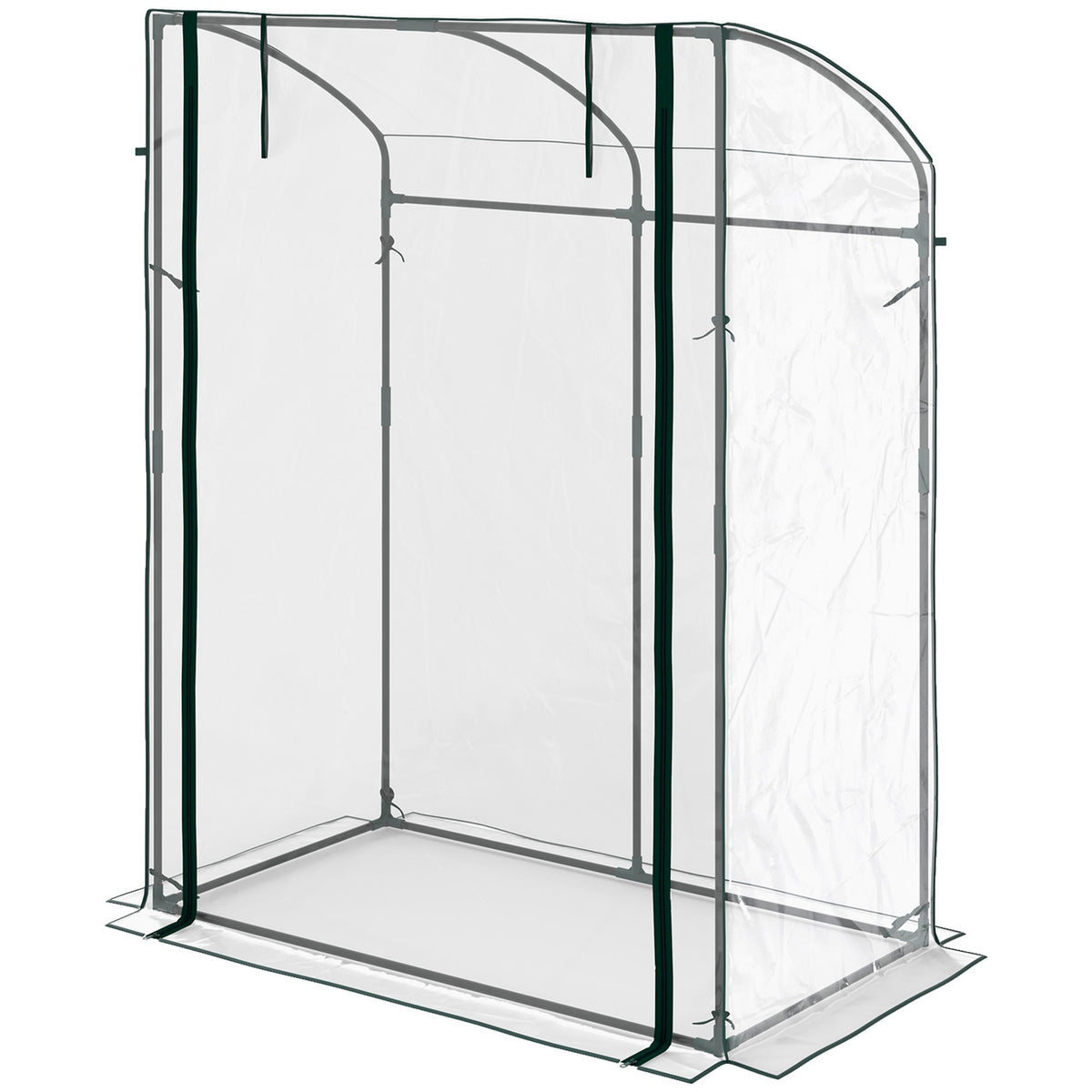 Greenhouse with door, curved roof, winterproof, foil greenhouse made of steel, greenhouse for balcony, garden, tomato house 128 x 70 x 170 cm, tomato greenhouse for tomatoes, flowers, transparent