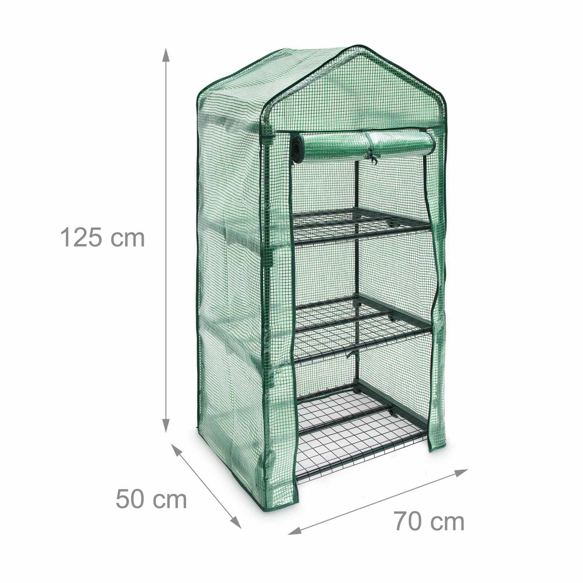Greenhouse with net-reinforced PE foil
