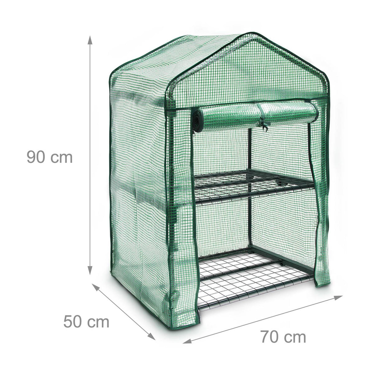 Greenhouse with net-reinforced PE foil