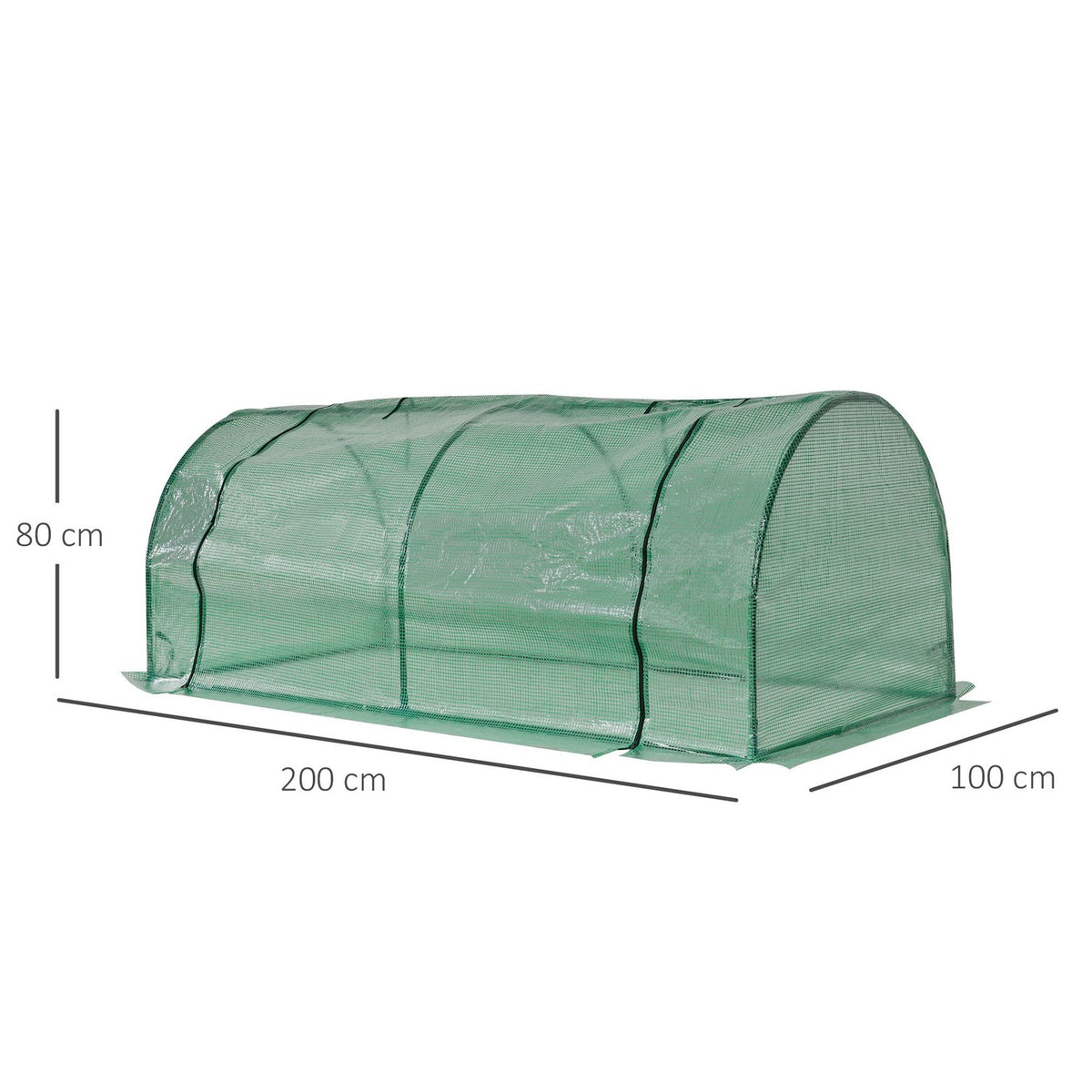 Greenhouse with roller window, winter-proof, film greenhouse made of steel, water-repellent, greenhouse for balcony, garden, tomato house with UV protection, 200 x 100 x 80 cm, tomato greenhouse for vegetables, flowers, green