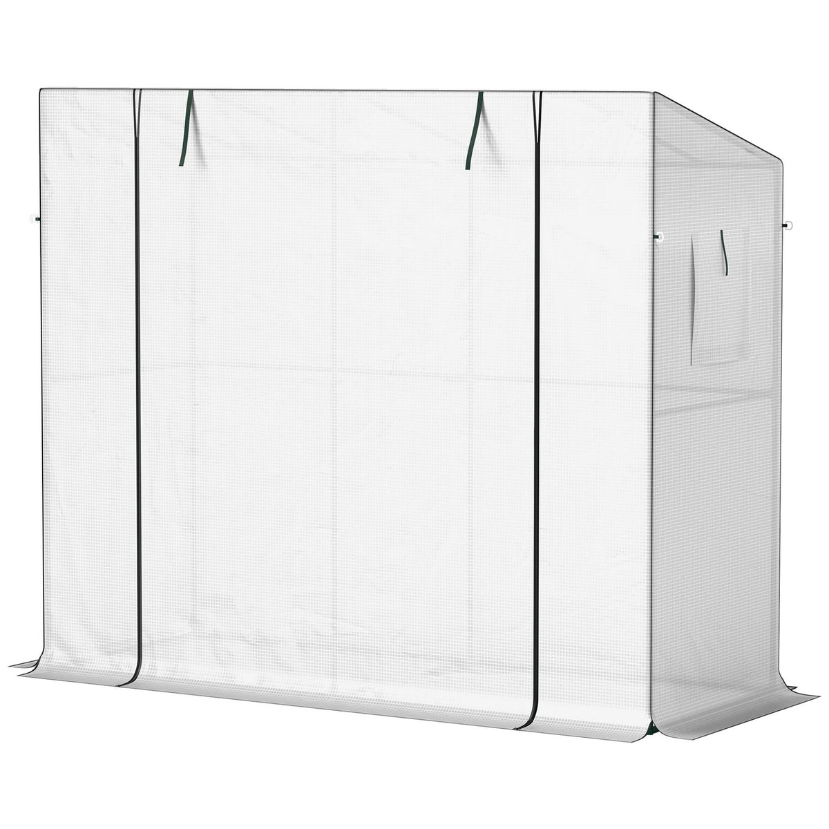 Greenhouse with rolling door, 2 windows, winterproof film greenhouse made of steel, greenhouse for balcony, garden, tomato house with UV protection 200x76x170cm tomato greenhouse for vegetables flowers, white