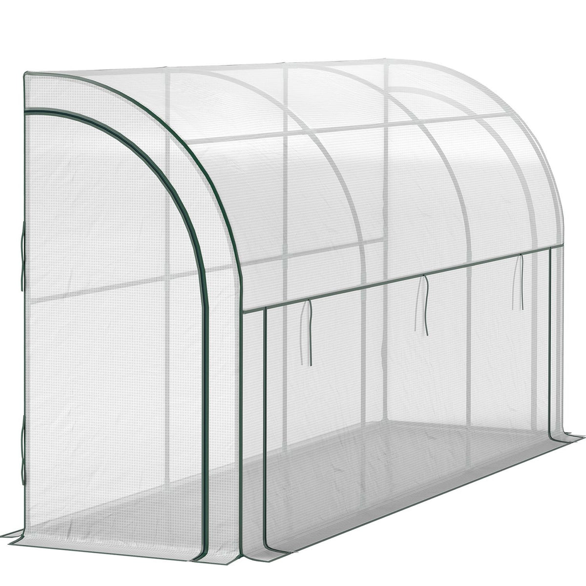 Greenhouse with rolling door, winterproof film greenhouse made of steel, greenhouse for balcony, garden, tomato house with UV protection 300x80x157cm tomato greenhouse for vegetables flowers plants white