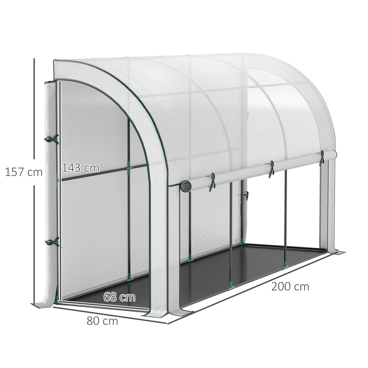 Greenhouse with rolling door, winterproof film greenhouse made of steel, greenhouse for balcony, garden, tomato house with UV protection 300x80x157cm tomato greenhouse for vegetables flowers plants white