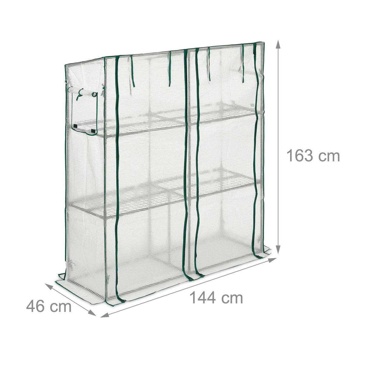 Greenhouse with shelves