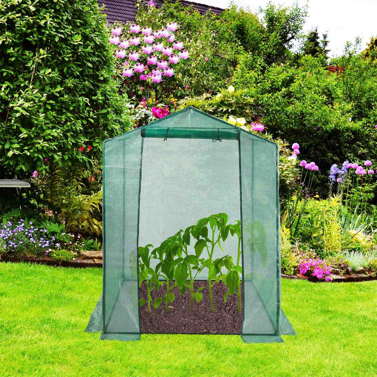 Greenhouse with walk-in foil
