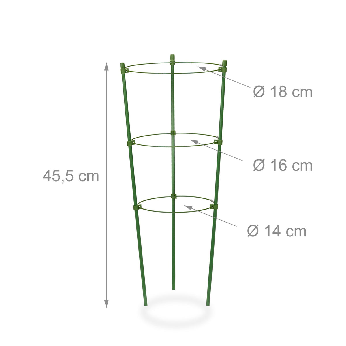Green plant supports 45 cm, set of 4