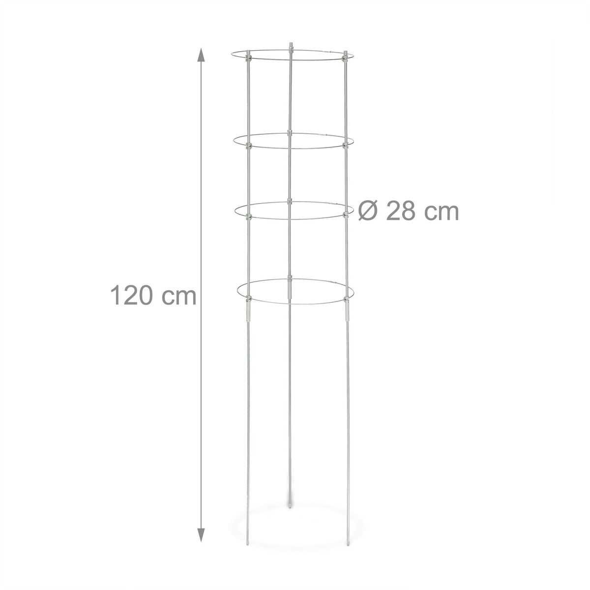 Grey Plant Supports with Rings, 120 cm