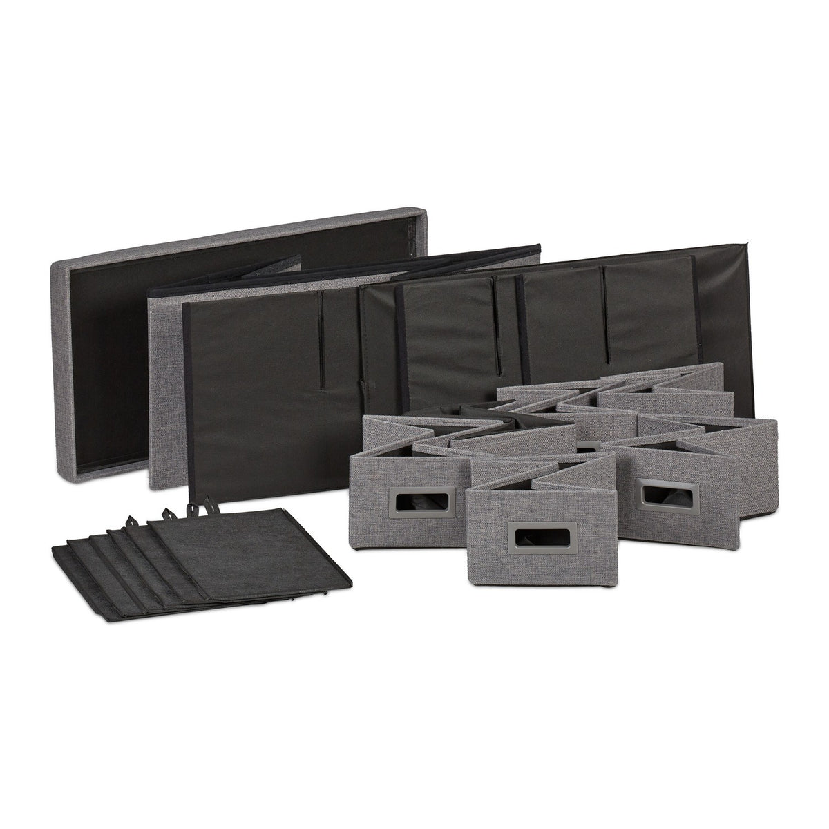 Grey Storage Bench with 6 Drawers