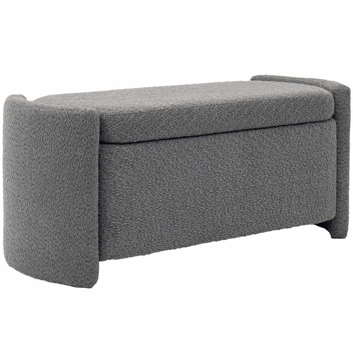 Grey Upholstered Storage Bench – 105 x 44 x 45.5 cm