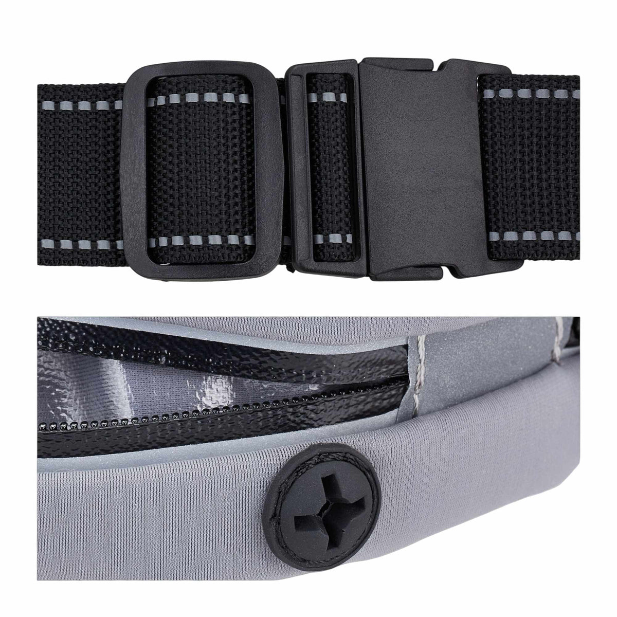 Grey running bag 2 pockets
