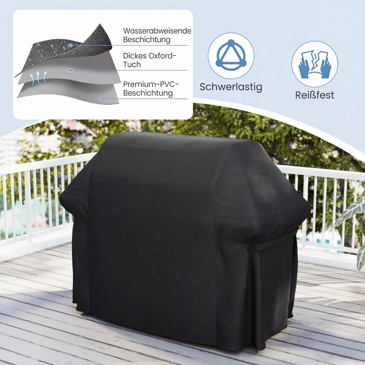 Grill Cover, Waterproof Oxford Fabric, 132x66x100 cm