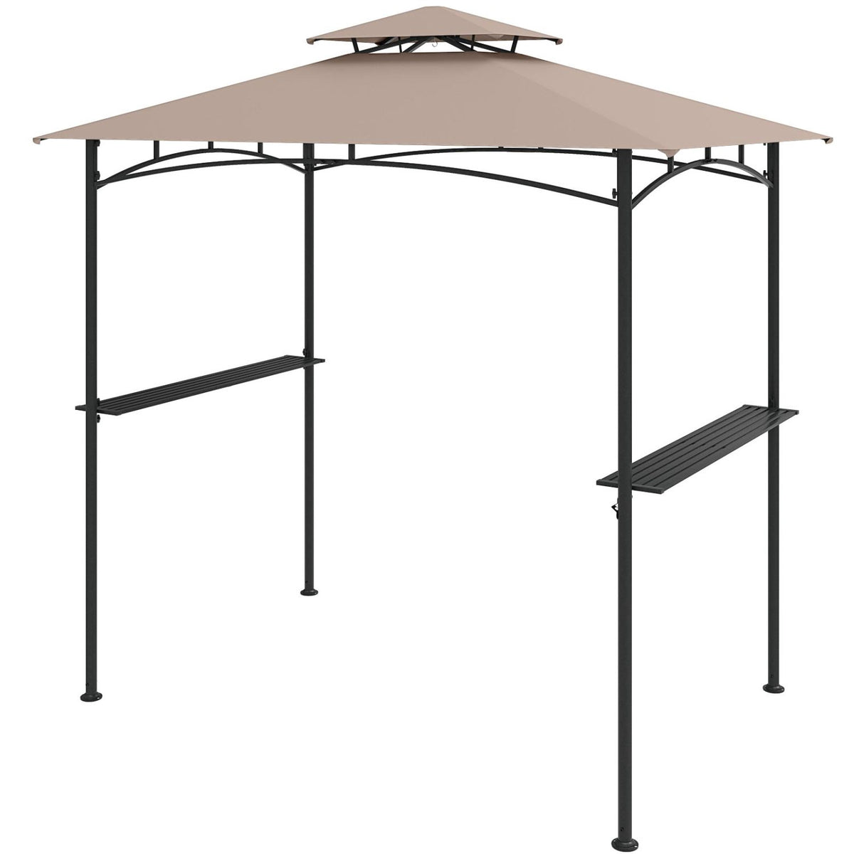 Grill Gazebo 8 x 5 Ft, Metal Frame, 2 Shelves, 6 Hooks