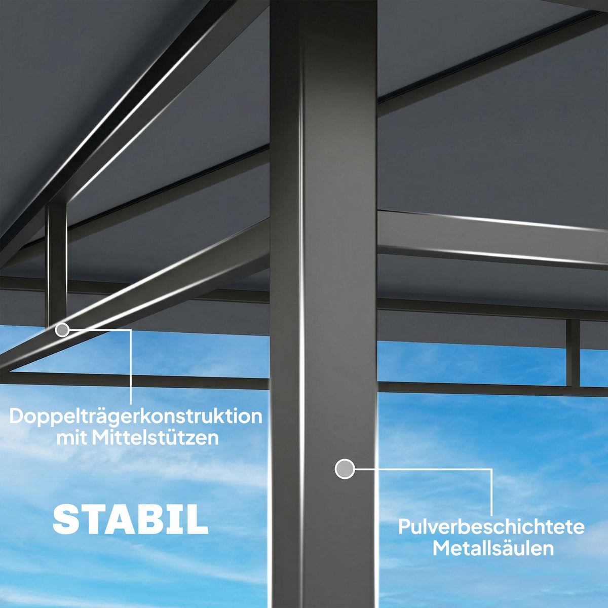 Grill Pavilion 2.4x1.4m, Ventilated Roof, Side Shelves