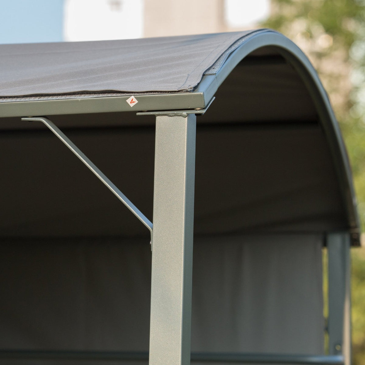Grill Pavilion Flame Protection Roof Bbq Pavilion 2 Shelves Polyester Black 218X138X216Cm