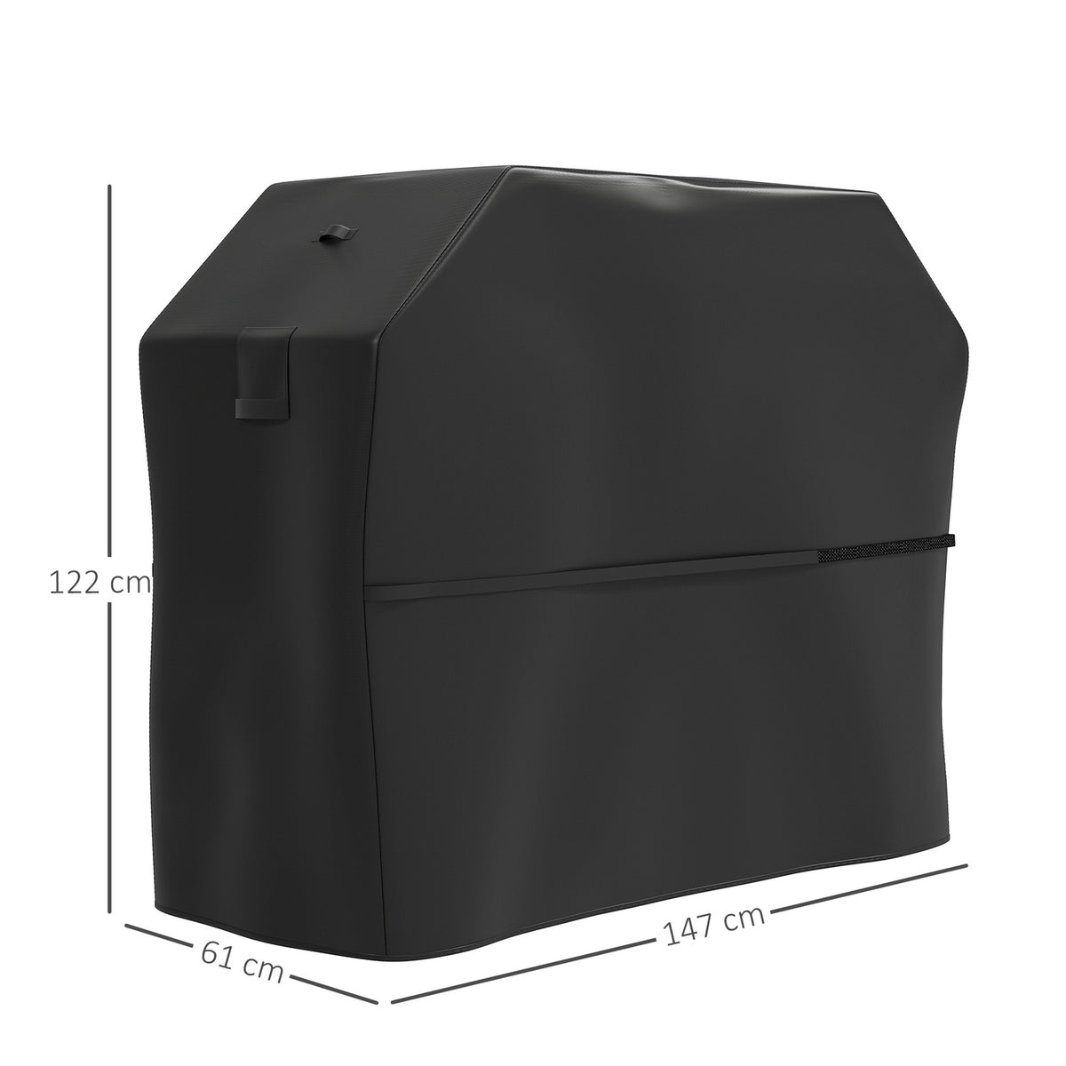 Grill cover BBQ cover weatherproof gas grill cover with Velcro fasteners, 600D Oxford, black, 147 x 61 x 122cm |