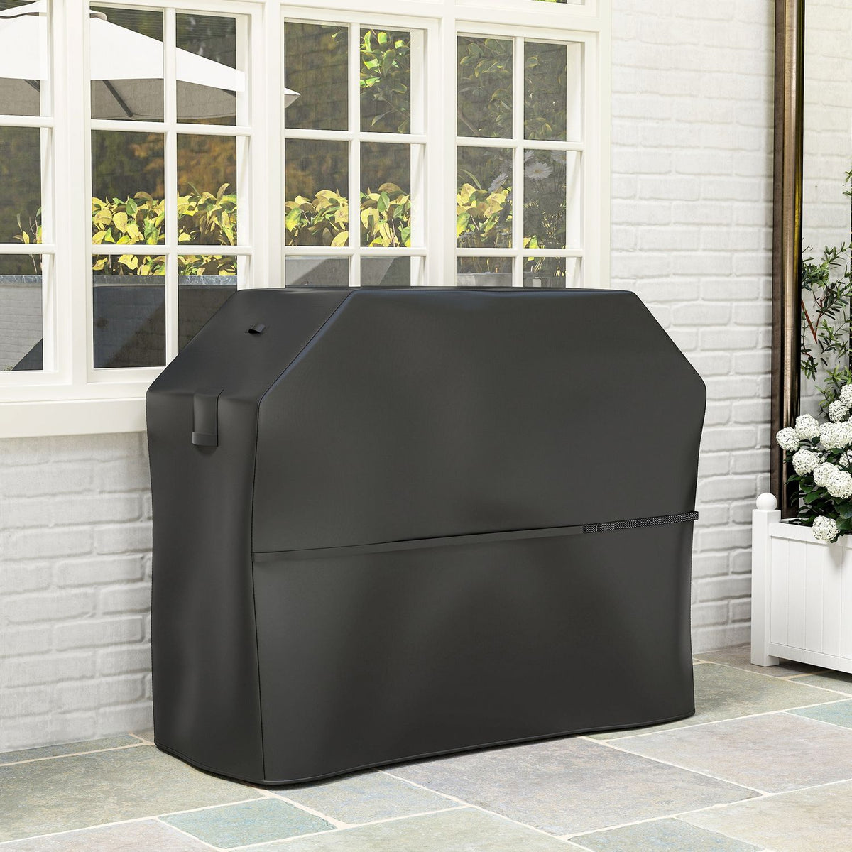 Grill cover BBQ cover weatherproof gas grill cover with Velcro fasteners, 600D Oxford, black, 147 x 61 x 122cm |
