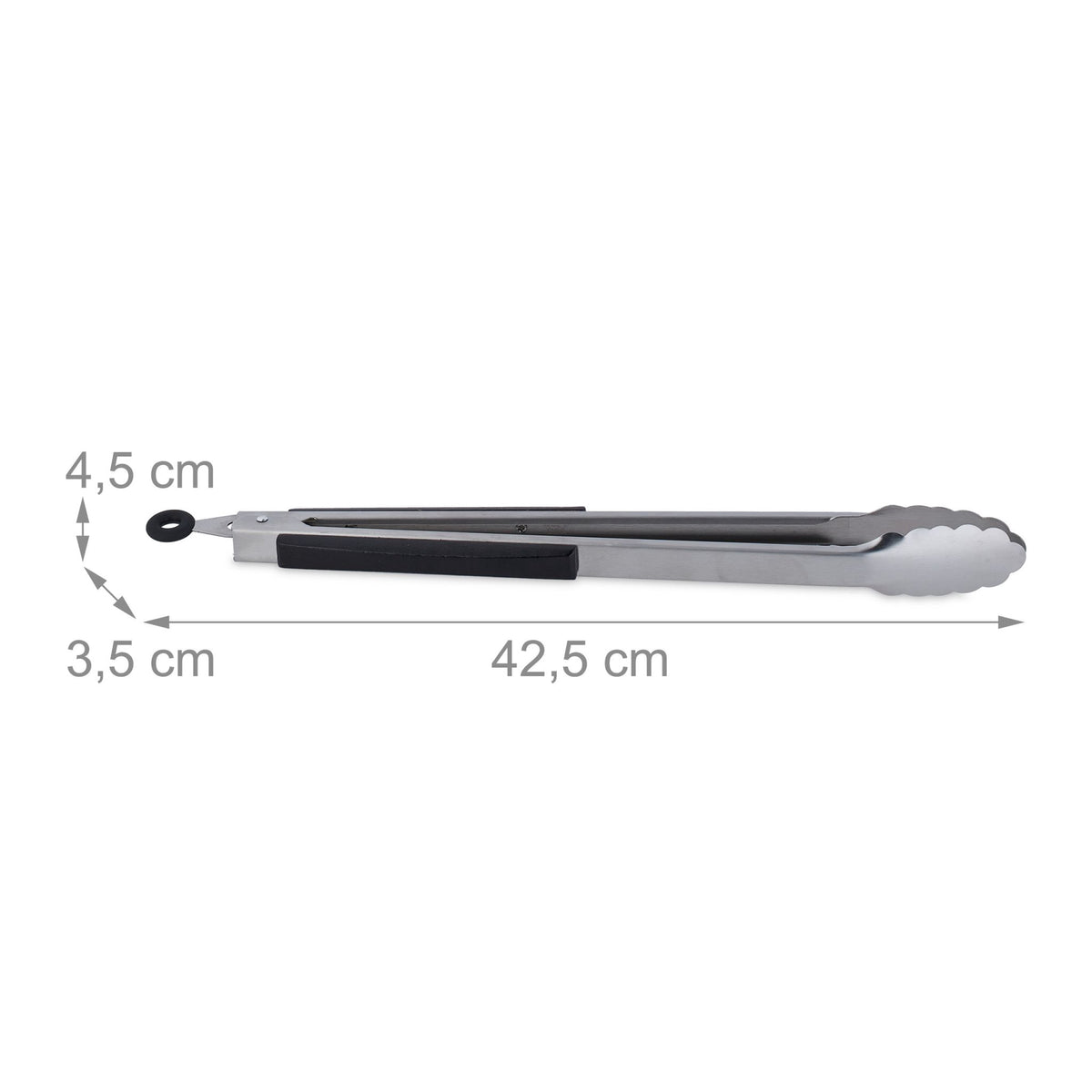 Grill tongs in stainless steel