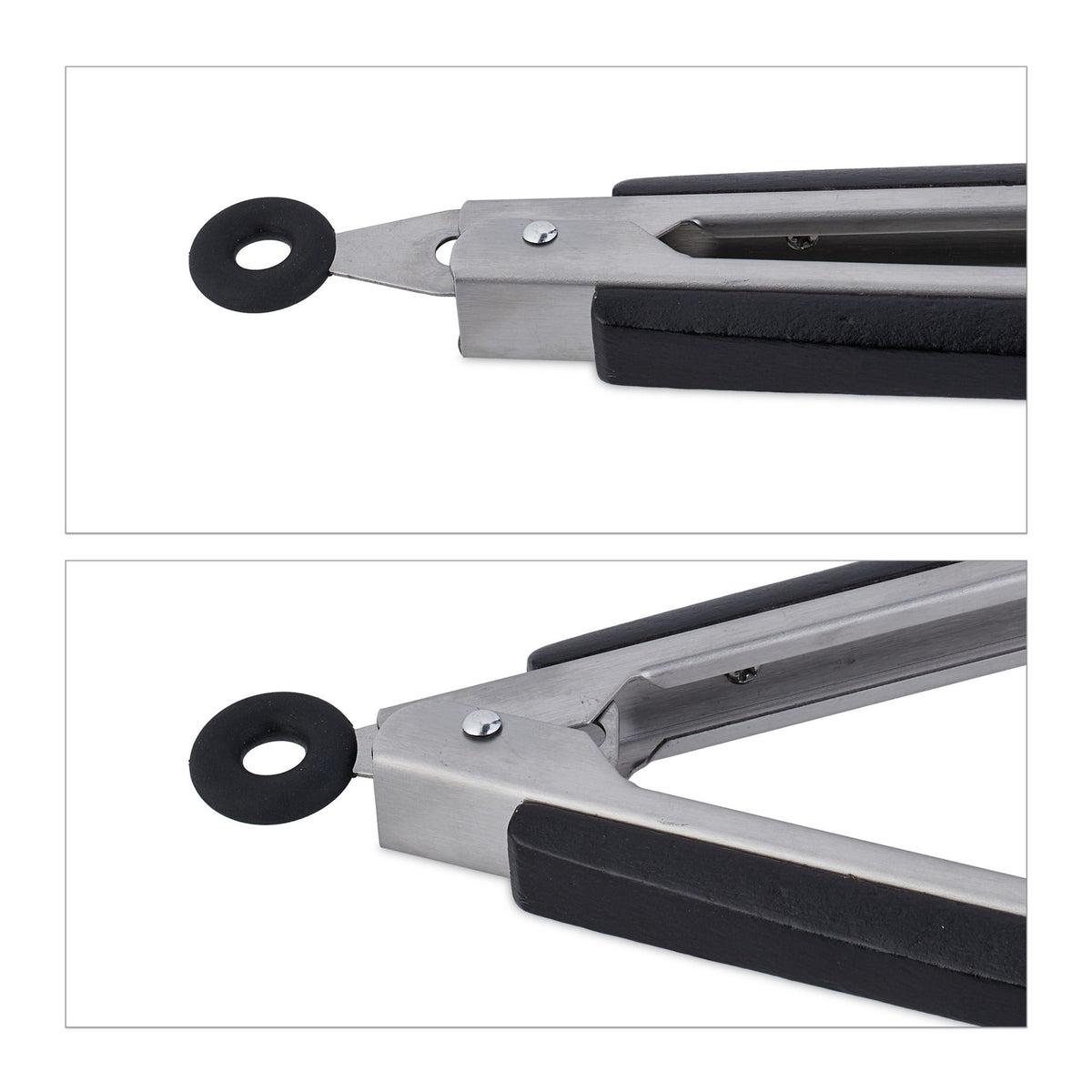 Grill tongs in stainless steel