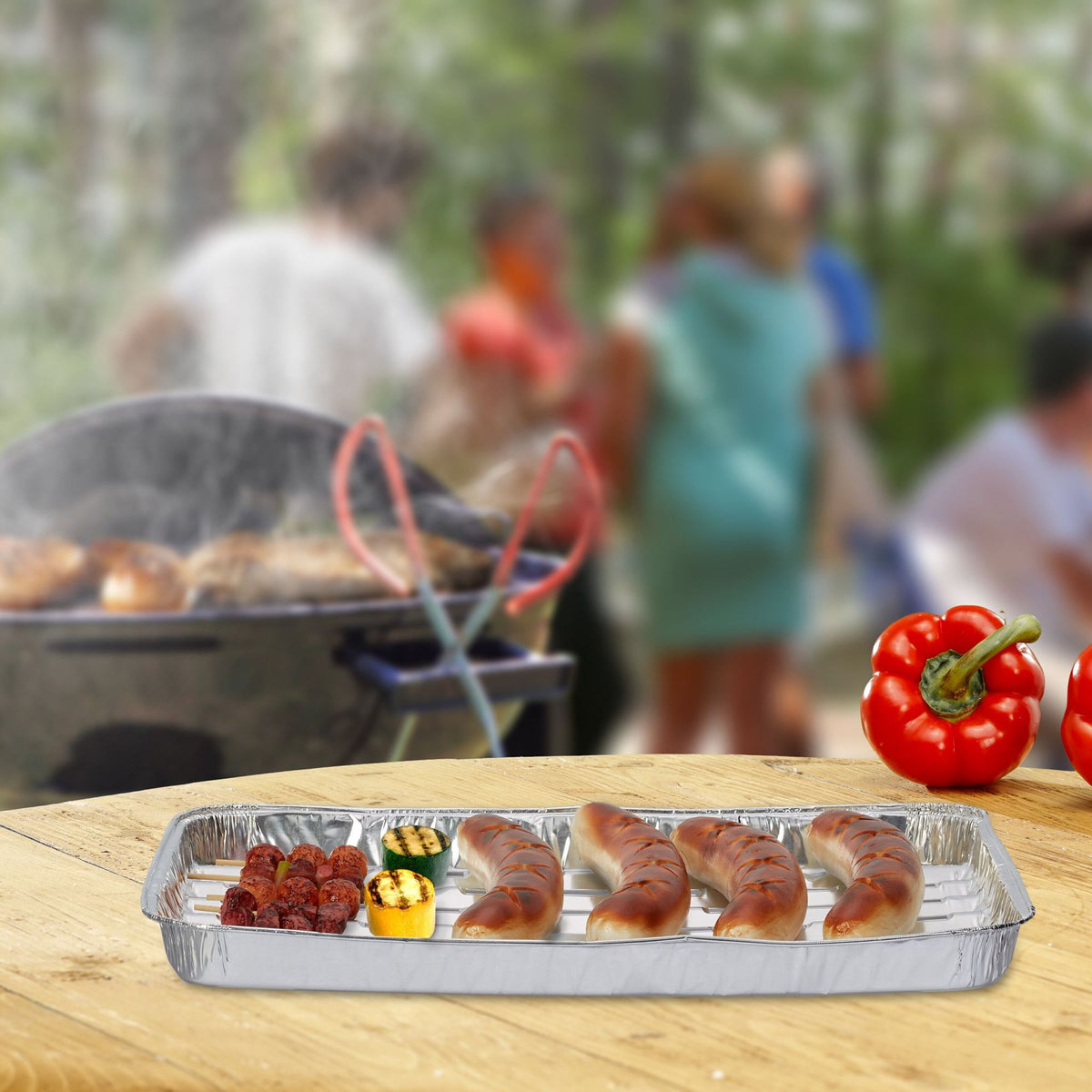 Grill tray in aluminium, set of 100 pcs