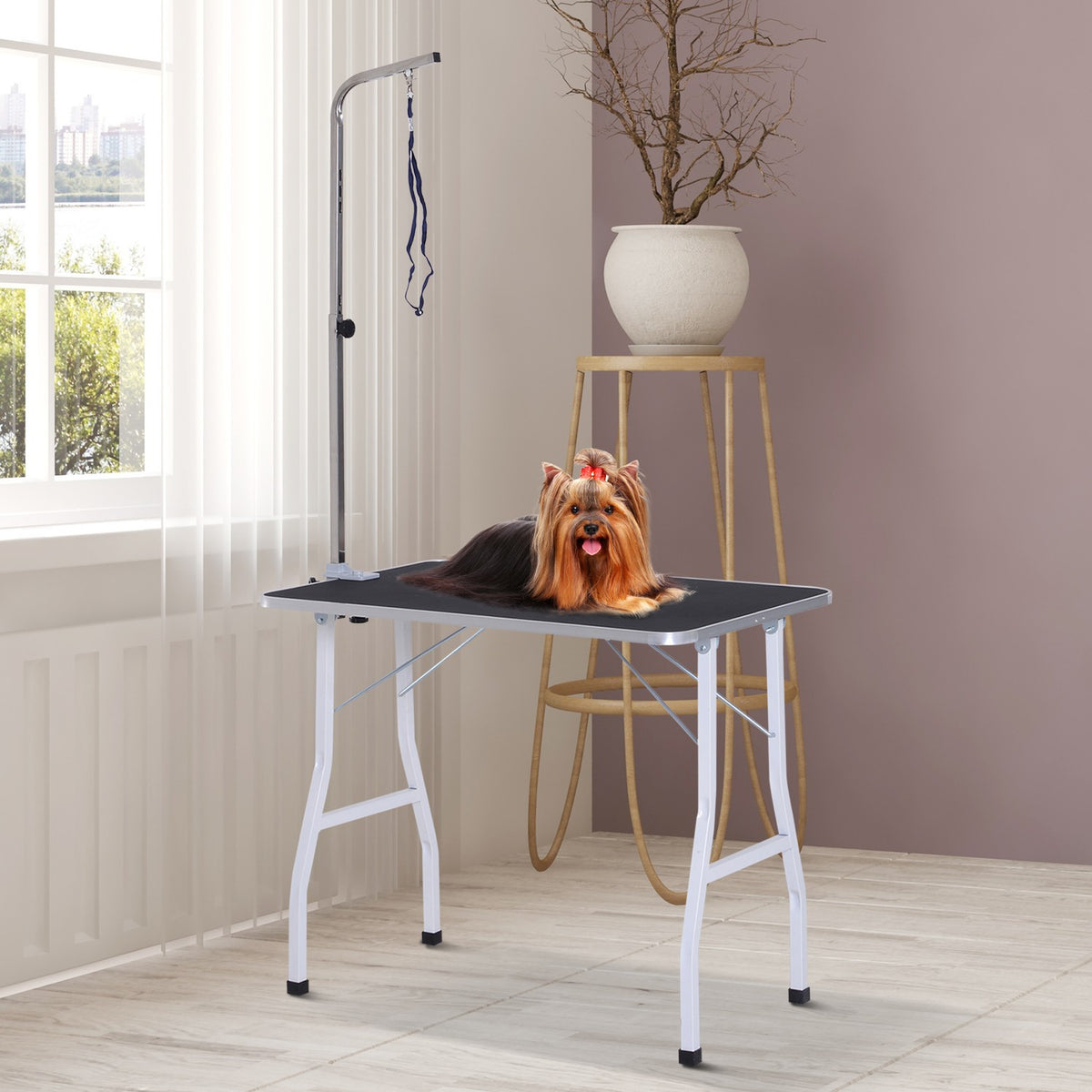 Grooming Table Dog Shearing Table With Slings, For Household Bathing & Hair Cutting, Height Adjustable