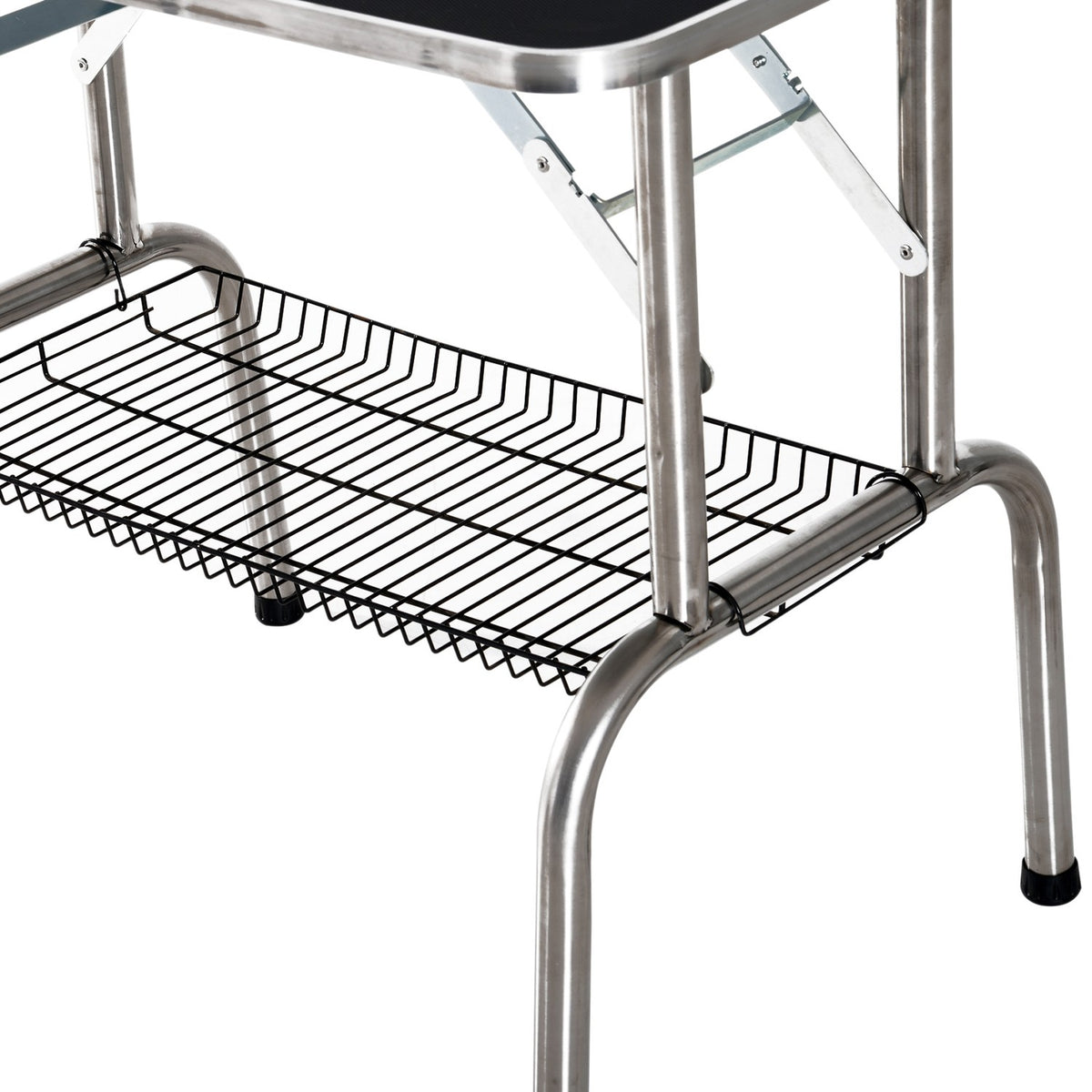 Grooming Table, Grooming Table, Shearing Table With Basket, Foldable & Height-Adjustable, Stainless Steel, Black