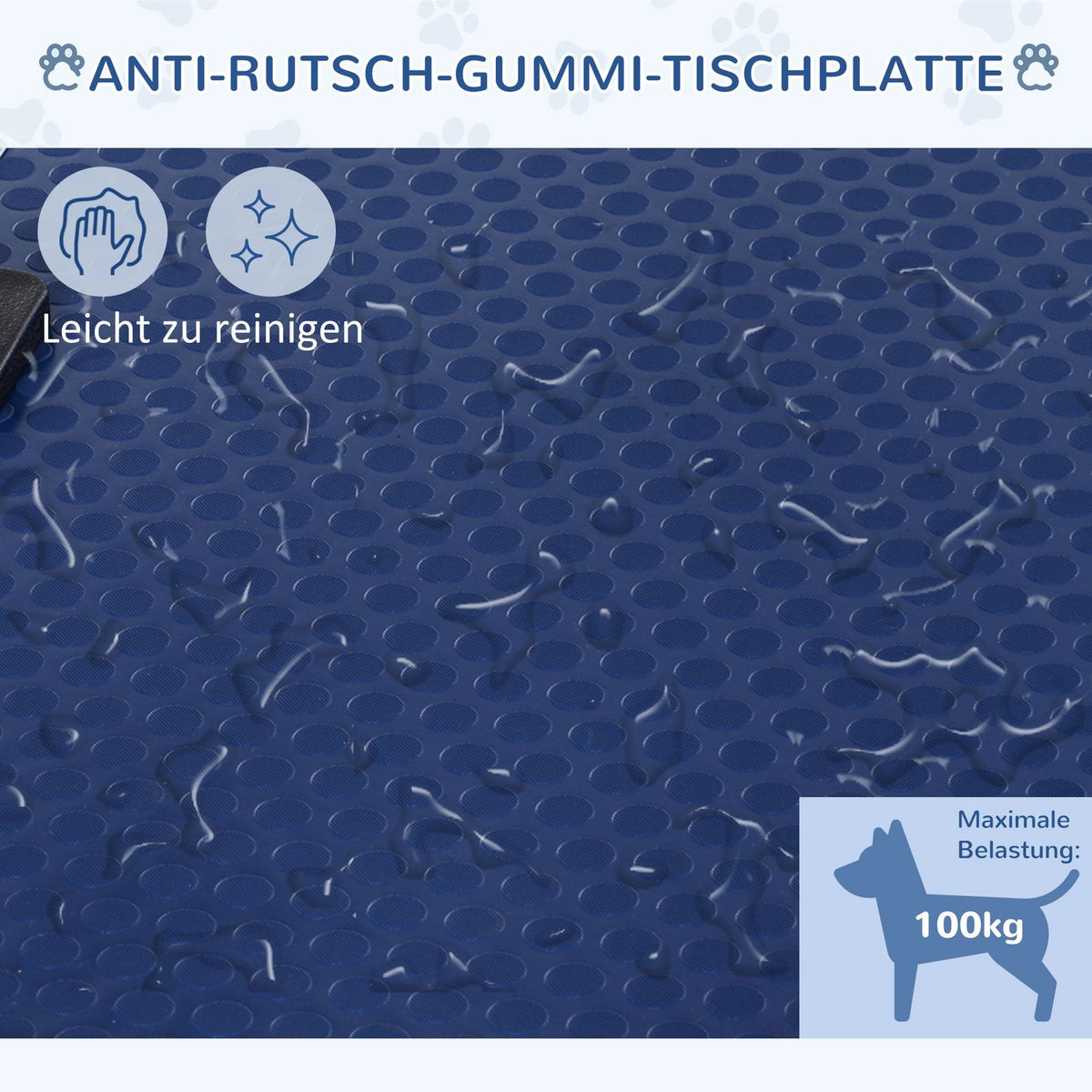 Grooming Table Height-Adjustable Lower Basket Foldable Dogs Stainless Steel Blue 107X60X170Cm