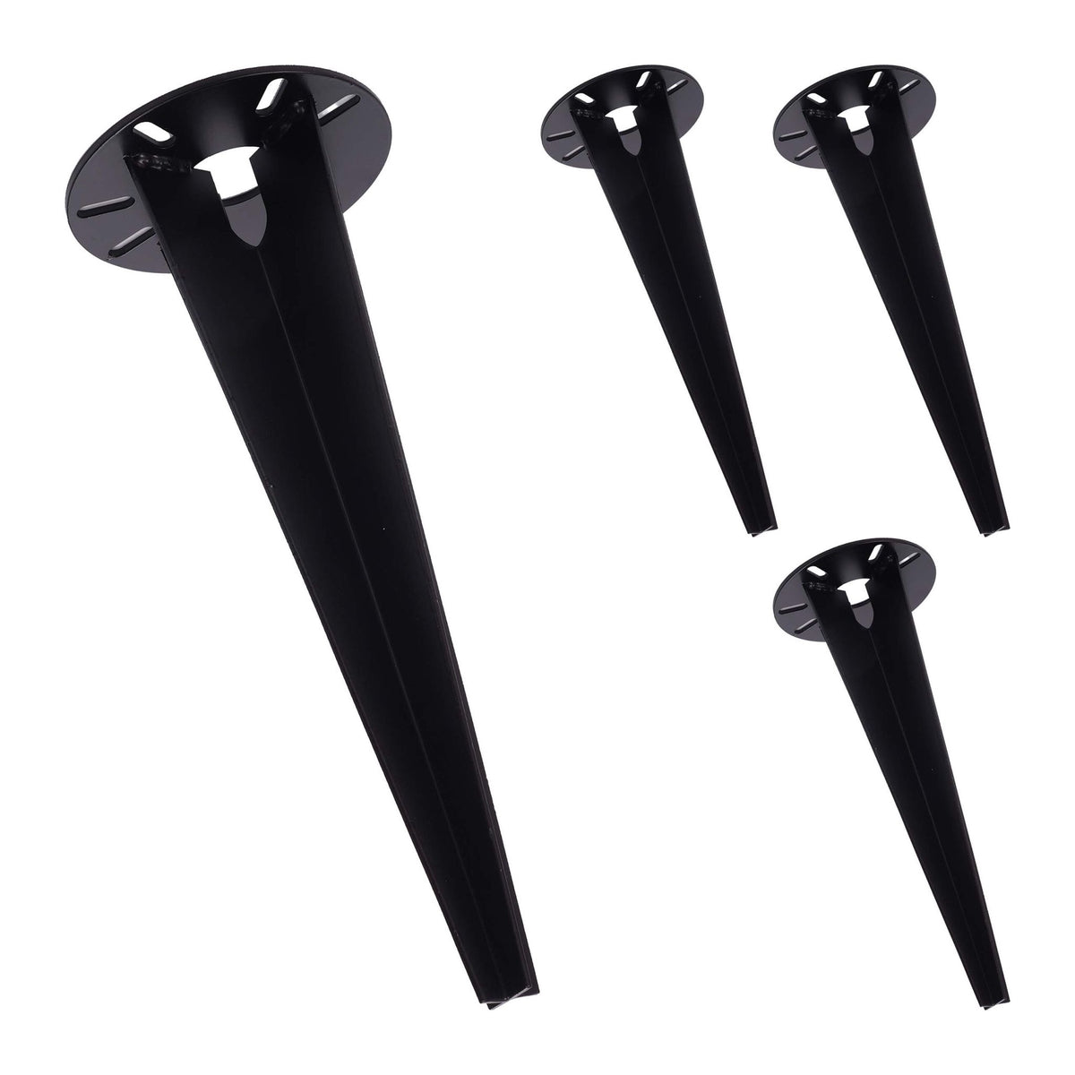 Ground Anchors for Garden Lights, Set of 4, Black