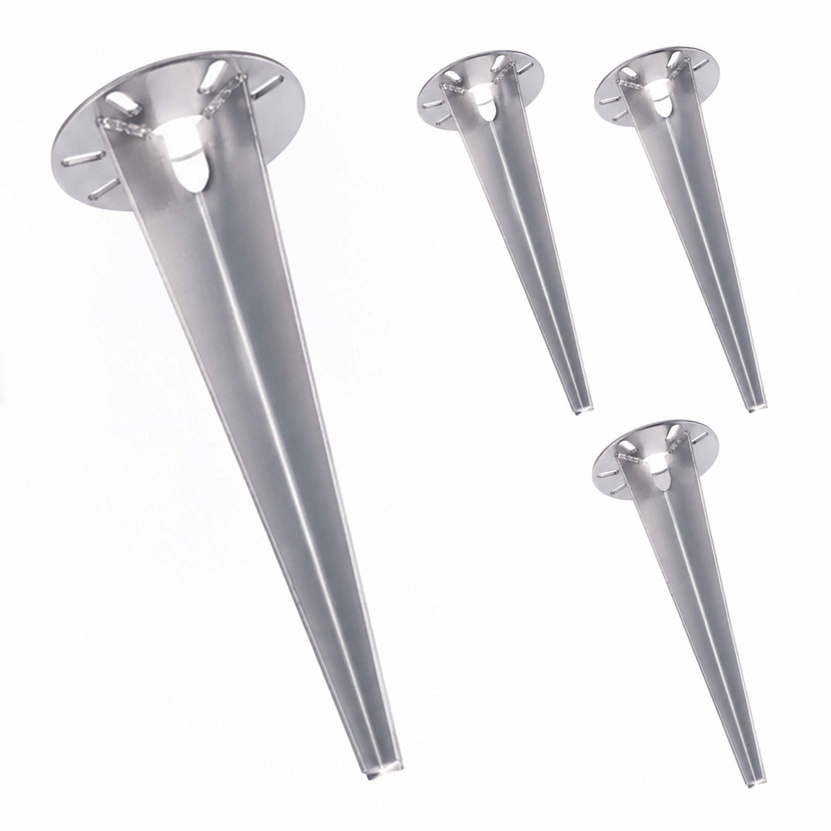 Ground Anchors for Garden Lights, Set of 4, Silver