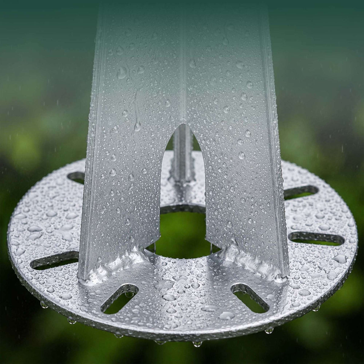 Ground Anchors for Garden Lights, Set of 4, Silver