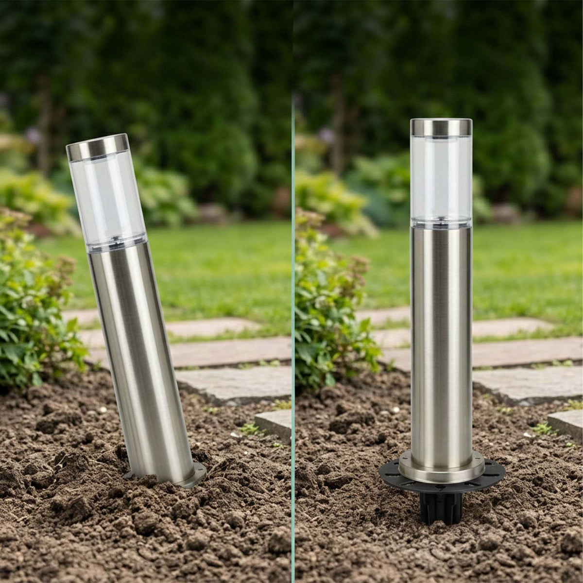 Ground Anchors for Garden Lights, Set of 4, Silver