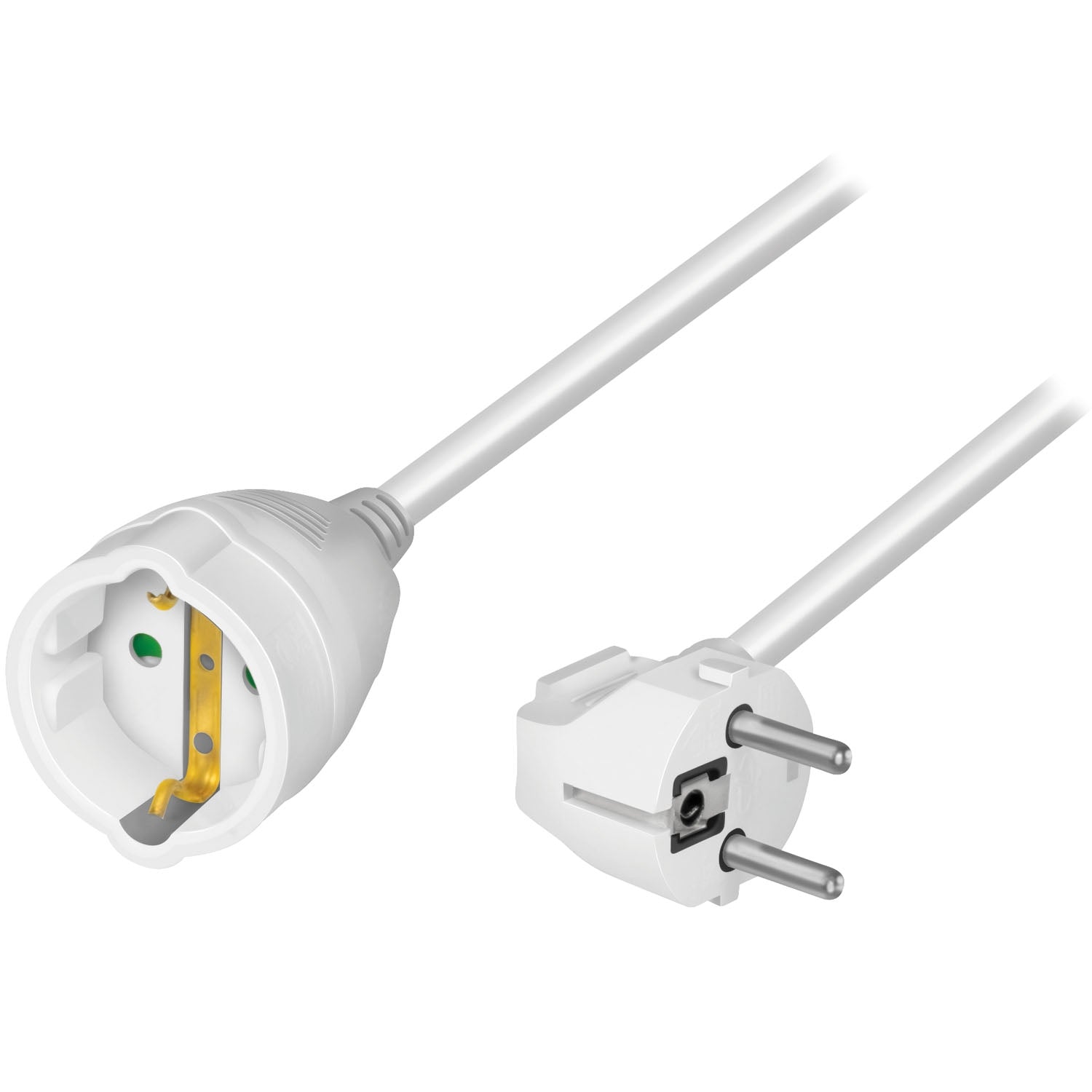 Grounded Indoor Extension Cable, 10m, White