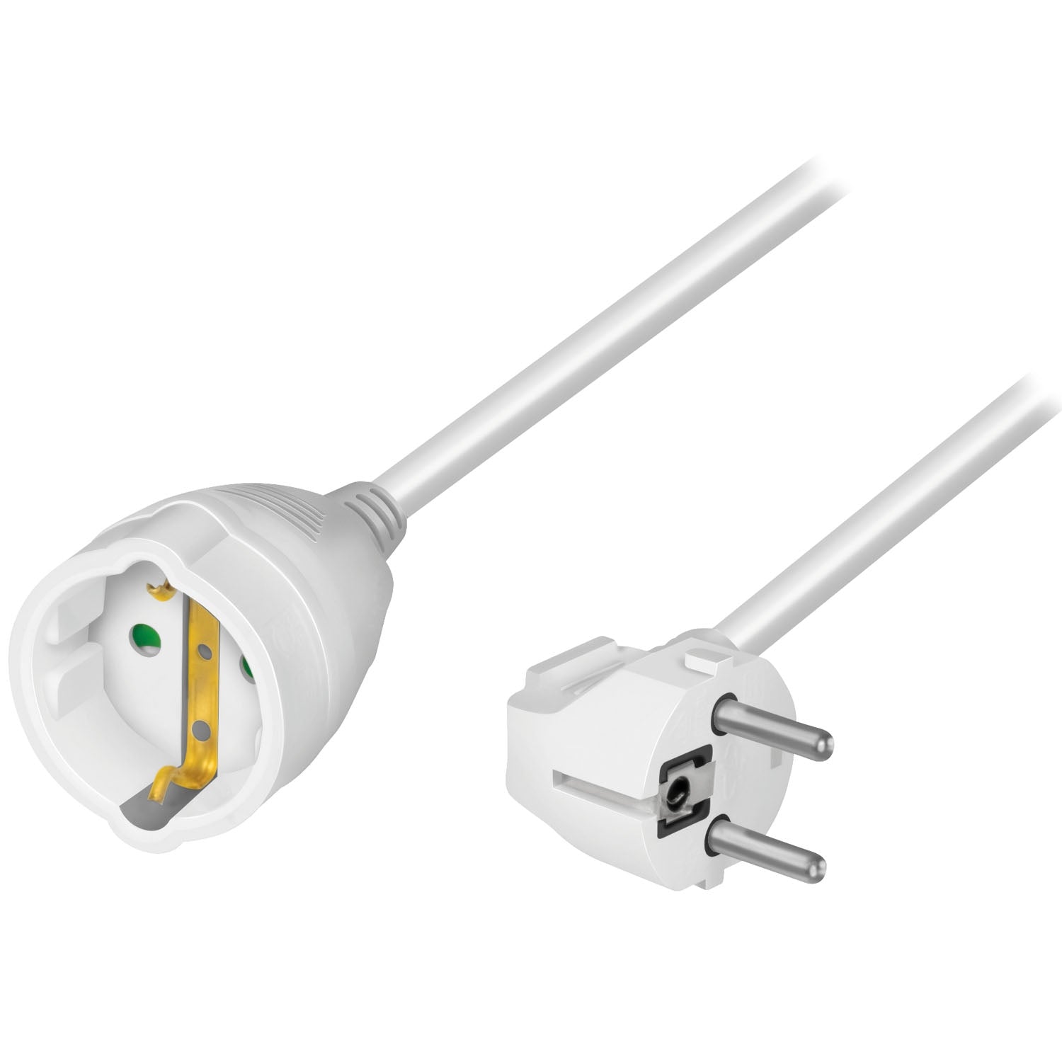 Grounded Indoor Extension Cable, 2m, White