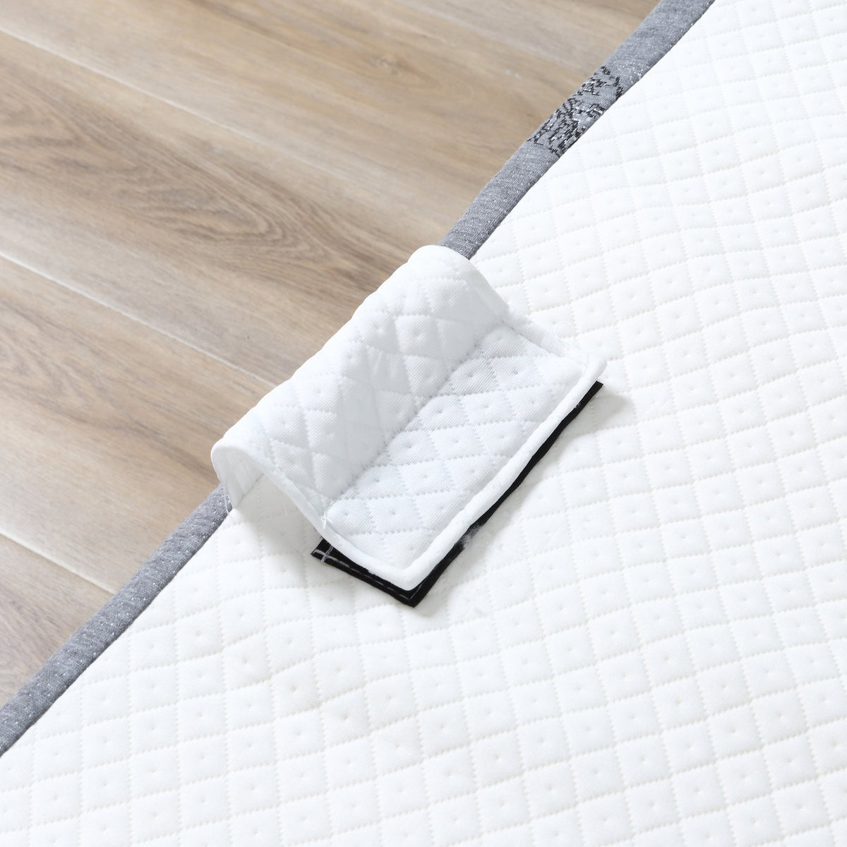 Guest Bed Folding Bed With Wheels, Steel + Foam, White + Black, 200X75X42.5Cm